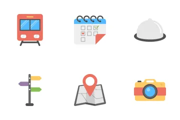 Outdoor Travel And Camping Flat Icons Icon Pack