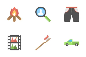 Outdoor Travel And Camping Flat Icons 2 Icon Pack