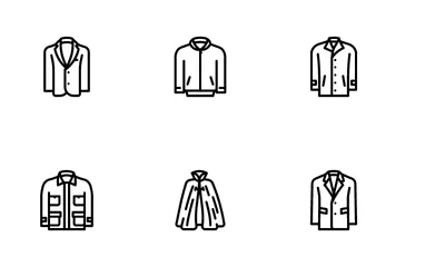 Outerwear Male Clothes Icon Pack
