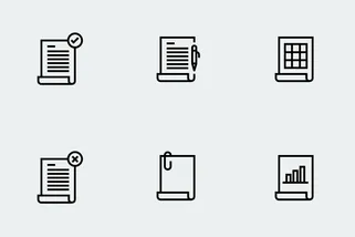 Outlined Document Icon Set