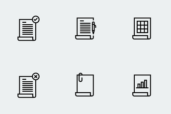 Outlined Document Icon Set Icon Pack
