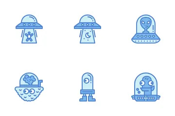 OVNI y extraterrestre Paquete de Iconos