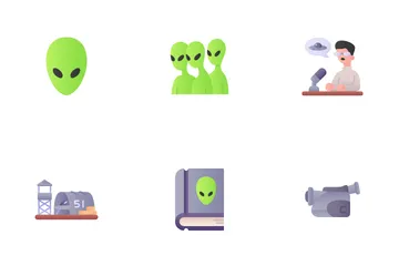 OVNI y extraterrestres Paquete de Iconos