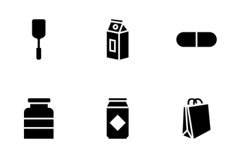 Packaging Disposable Tableware Icon Pack