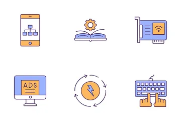 Pacote de ícones de tecnologia cibernética e moderna Pacote de Ícones