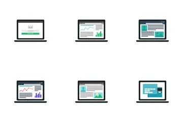 Páginas da Web para laptops Pacote de Ícones