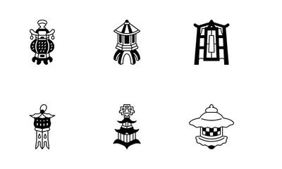 Pagoda Lanterns Icon Pack