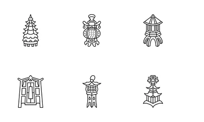 Pagoda Lanterns Icon Pack