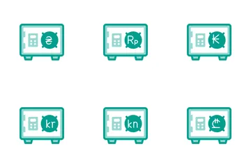 Pagos de caja fuerte Paquete de Iconos