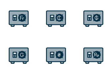 Pagos de caja fuerte Paquete de Iconos