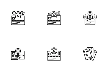 Paiement par carte plastique Pack d'Icônes