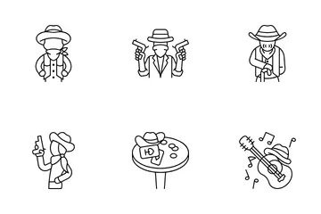 País vaquero Paquete de Iconos