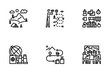 Paisaje de viaje Paquete de Iconos