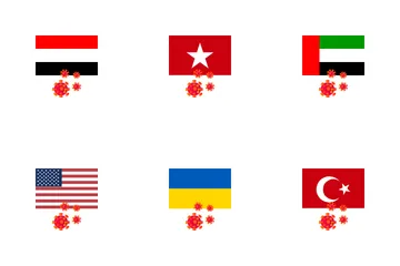 Países afetados pelo coronavírus Pacote de Ícones