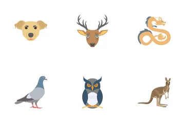 Pájaro y animal Paquete de Iconos