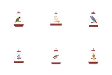Pájaros en jaulas Paquete de Iconos