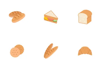 Pan Y Panadería Paquete de Iconos
