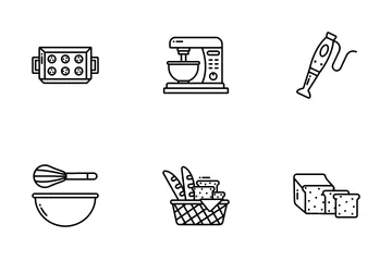Panificação e padaria Pacote de Ícones