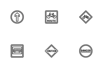 Informations routières sur les panneaux de signalisation Pack d'Icônes