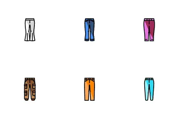 Pantalones Ropa De Moda Ropa Paquete de Iconos