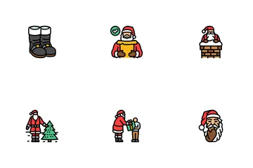 Papai Noel Rena de Natal Pacote de Ícones