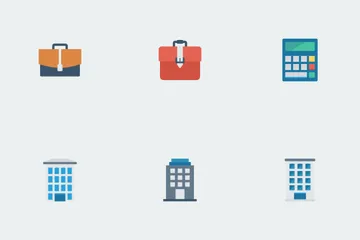 Papel plano para negocios y oficinas Paquete de Iconos