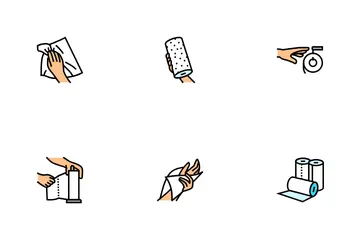 Paper Towel Roll Kitchen Icon Pack
