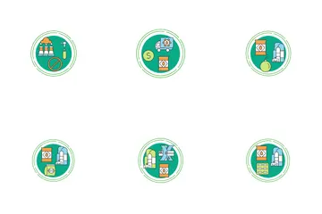 Paquete conceptual de la industria química Paquete de Iconos