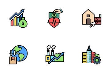 Paquete de iconos de desarrollo económico Paquete de Iconos