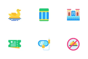 Cose del parco acquatico Icon Pack