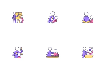 Parent And Child Interaction Icon Pack