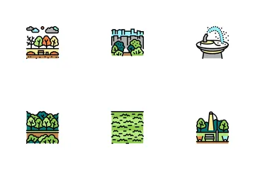 Park Meadow Nature And Playground Icon Pack