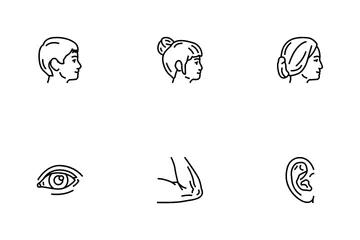 Partes corporais e faciais de pessoas Pacote de Ícones