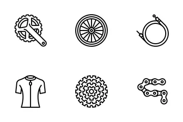 Partes de la bicicleta Paquete de Iconos