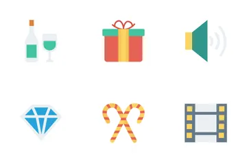 Party And Celebrations Flat Icons Icon Pack