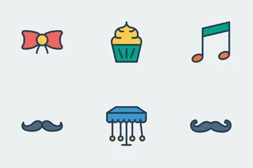 Party & Celebration Flat Color Icon Pack