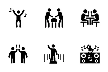 Party Human Glyph Icon Icon Pack