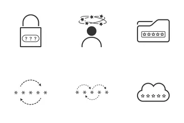 Password Minimalistic Black Line Icon Pack