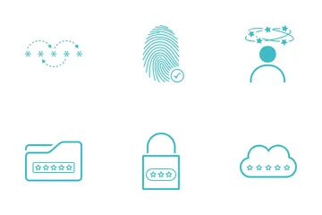Password Minimalistic Cyan Icon Pack