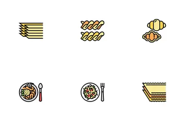 파스타 맛있는 음식 식사 요리 아이콘 팩