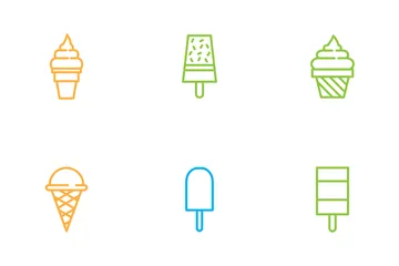 Pastel Y Helado Paquete de Iconos