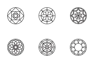 Patrones de vidrieras Paquete de Iconos