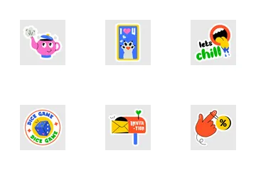 Pegatina de dibujos animados Icon Pack