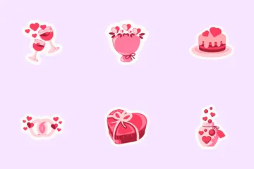 Pegatina del dia de san valentin Paquete de Iconos