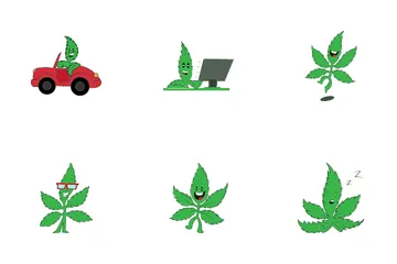 Marihuana Pegatina Icon Pack