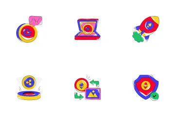 Pegatinas criptográficas Paquete de Iconos