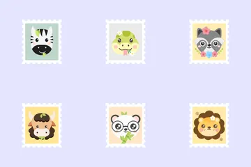 Pegatinas de animales lindos Paquete de Iconos