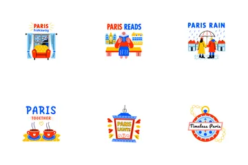 Pegatinas de París Paquete de Iconos