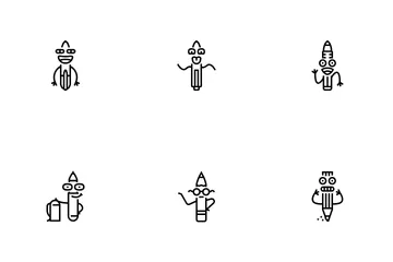 Pen Character Pencil School Icon Pack