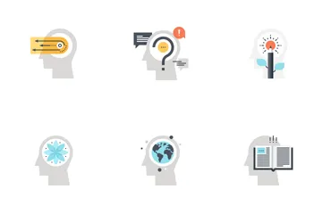 Pensiero e processi cerebrali Icon Pack